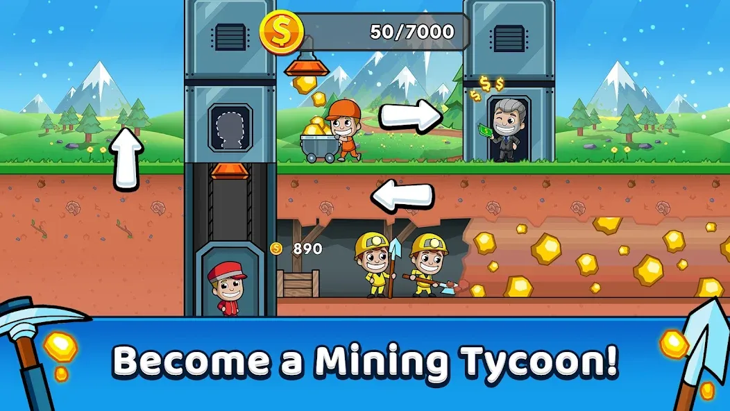 Idle Miner Tycoon: Gold Games  [МОД Много монет] Screenshot 5