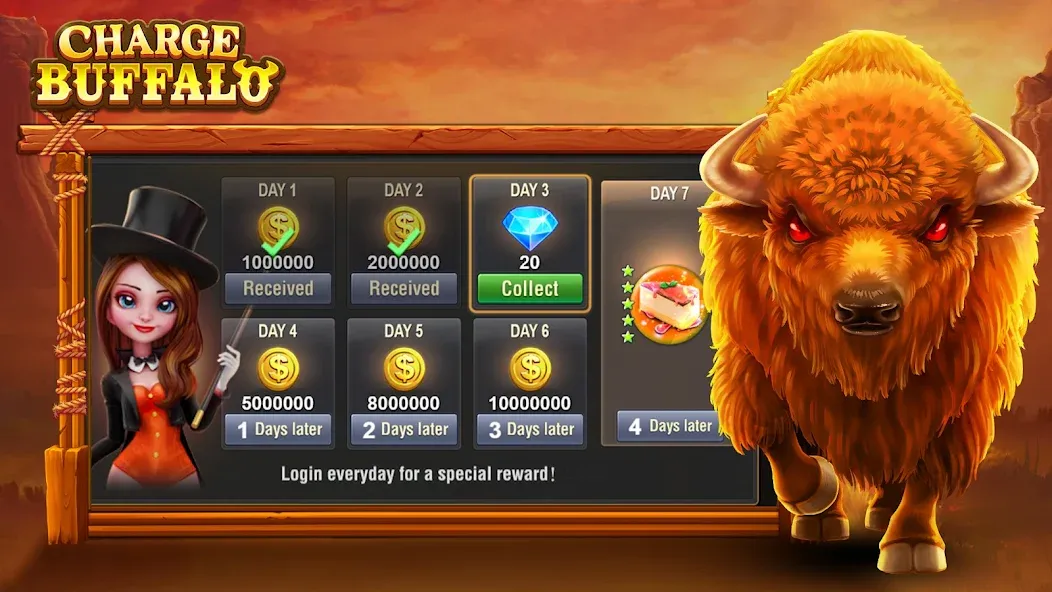 Charge Buffalo Slot-TaDa Games (Чардж Буффало Слот)  [МОД Много денег] Screenshot 3