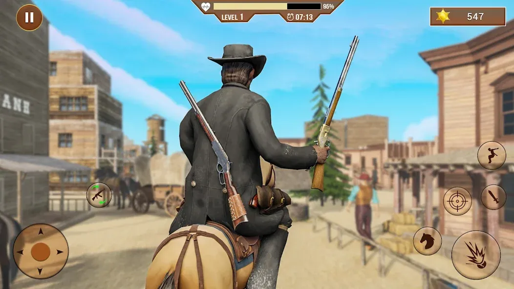 West Cowboy Shooting Games 3D  [МОД Много монет] Screenshot 1