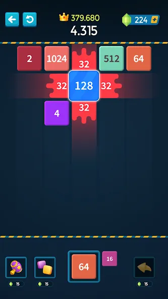 1M - Merge Number Block Puzzle  [МОД Бесконечные монеты] Screenshot 2