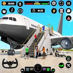 Взломанная Airplane Simulator Plane Games  [МОД Unlocked] - полная версия apk на Андроид