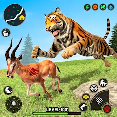 Скачать взломанную Tiger Games: Tiger Sim Offline  [МОД Mega Pack] - полная версия apk на Андроид