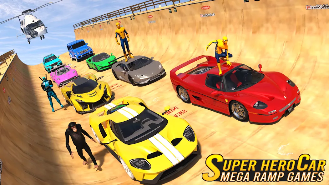 Superhero Car: Mega Ramp Games (Рамп Кар Гейм)  [МОД Бесконечные деньги] Screenshot 5