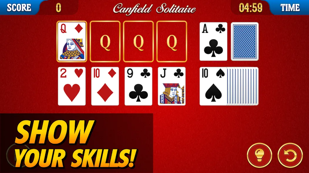 Canfield Solitaire (Кэнфилд пасьянс)  [МОД Много монет] Screenshot 1