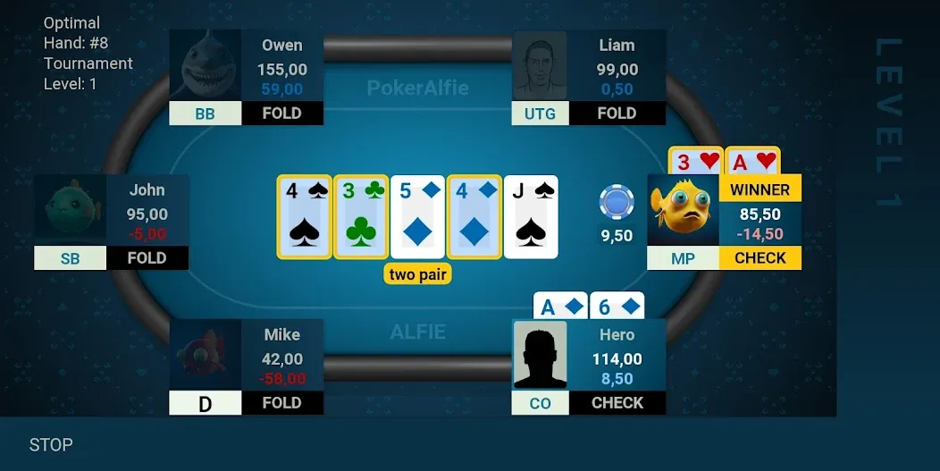 Offline Poker AI - PokerAlfie (Оффлайн Покер ИИ)  [МОД Mega Pack] Screenshot 2