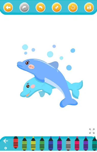 dolphin coloring game (дельфин раскраска игра)  [МОД Много денег] Screenshot 1