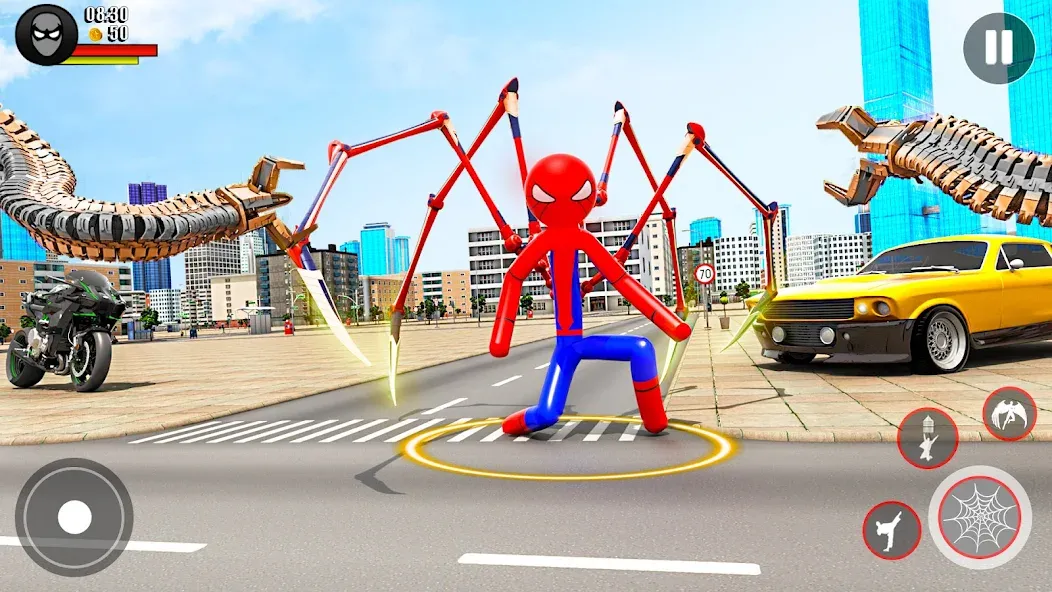 Spider Game-Stickman Rope Hero  [МОД Все открыто] Screenshot 2