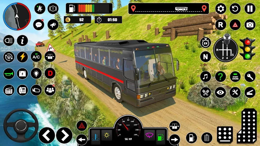 Offroad Bus Simulator Bus Game (Оффроуд Автобус Симулятор Игра)  [МОД Меню] Screenshot 2