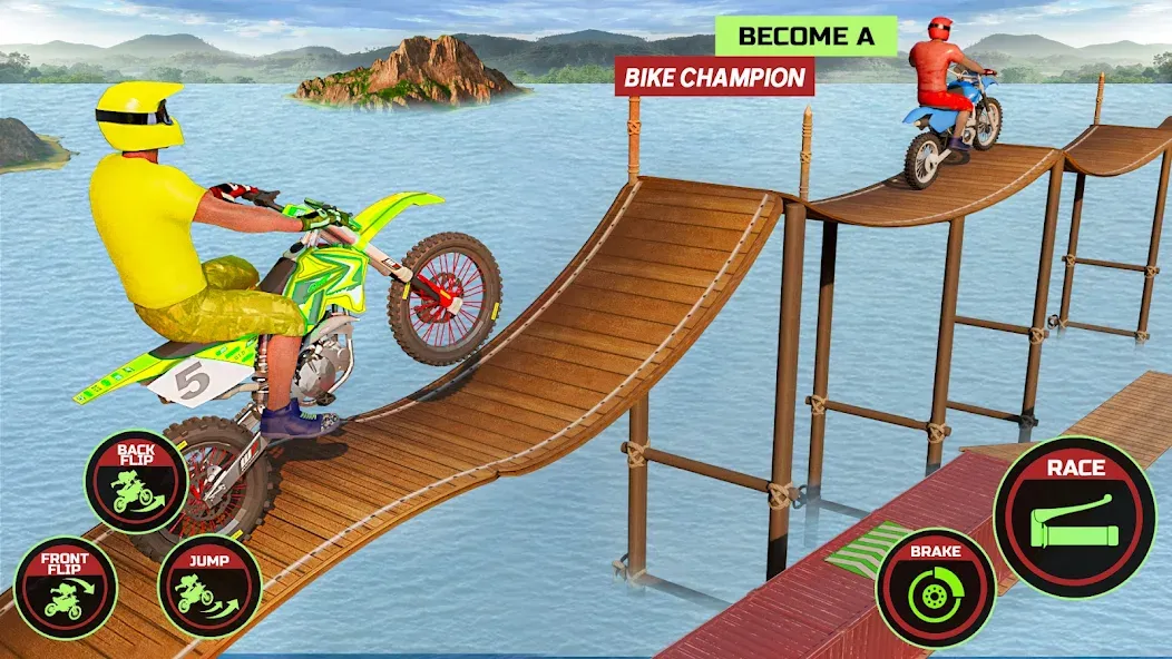 Motor Bike Stunt Racing Games (Мотор Байк Стант Гонки Игры)  [МОД Бесконечные деньги] Screenshot 1