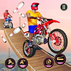 Скачать взломанную Motor Bike Stunt Racing Games (Мотор Байк Стант Гонки Игры)  [МОД Бесконечные деньги] - стабильная версия apk на Андроид