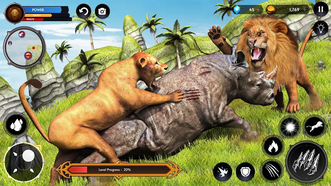 Lion Simulator Wild Lion Games  [МОД Бесконечные монеты] Screenshot 3