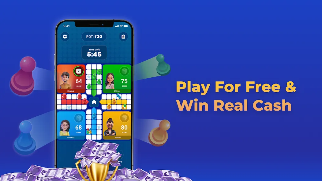 Play Ludo Game Online Win Cash (Людо)  [МОД Menu] Screenshot 1