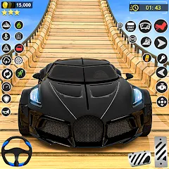 Взломанная GT Car Stunt Race: Mega Ramps (Джи Ти Кар Стант Рейс)  [МОД Unlimited Money] - стабильная версия apk на Андроид