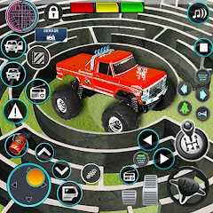 Взломанная Monster Truck Maze Puzzle Game  [МОД Много денег] - полная версия apk на Андроид