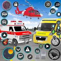 Взломанная Heli Ambulance Simulator Game  [МОД Много денег] - последняя версия apk на Андроид