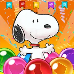 Взломанная Bubble Shooter - Snoopy POP! (Бабл шутер)  [МОД Много монет] - полная версия apk на Андроид