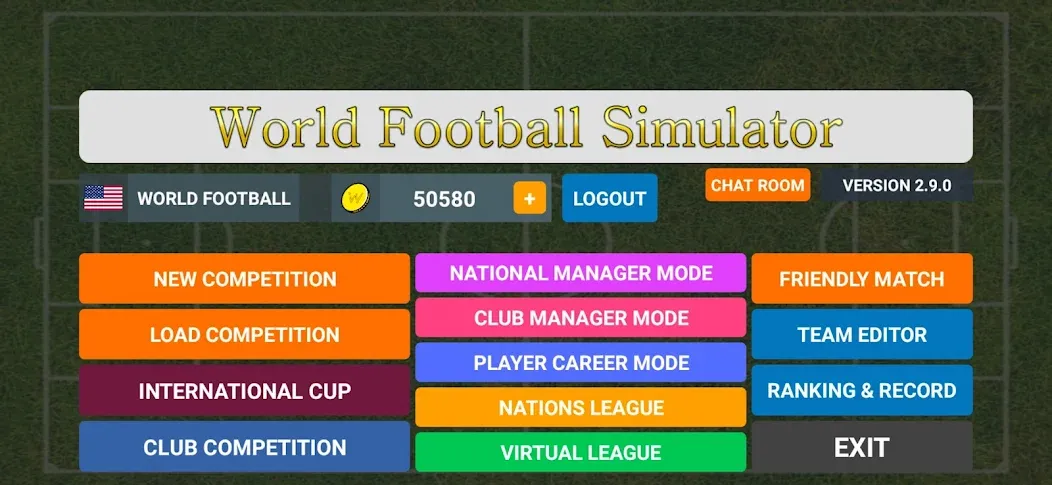 World Football Simulator (Мировой Футбольный Симулятор)  [МОД Mega Pack] Screenshot 1