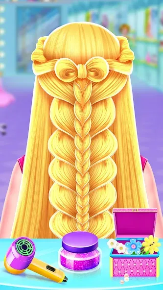 Braided Hair Salon Girls Games  [МОД Бесконечные монеты] Screenshot 1