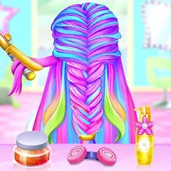 Скачать взломанную Braided Hair Salon Girls Games  [МОД Бесконечные монеты] - полная версия apk на Андроид