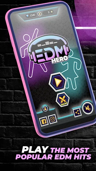 Guitar Hero Game: EDM Music (ЭДМ)  [МОД Unlocked] Screenshot 1