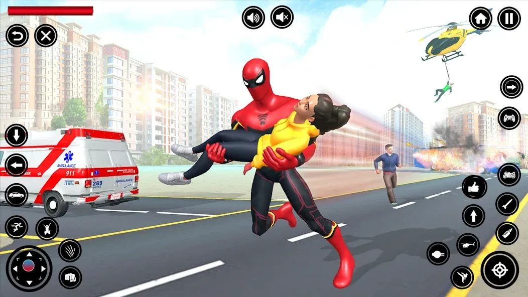 Flying Spider Rope Hero Fight (Флайинг Спайдер Роп Хиро Файт)  [МОД Unlocked] Screenshot 2