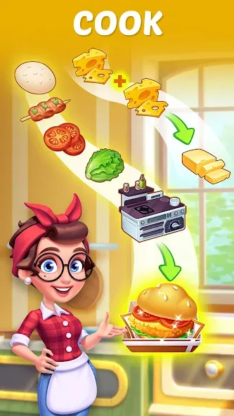 Merge Cooking:Theme Restaurant  [МОД Много денег] Screenshot 4