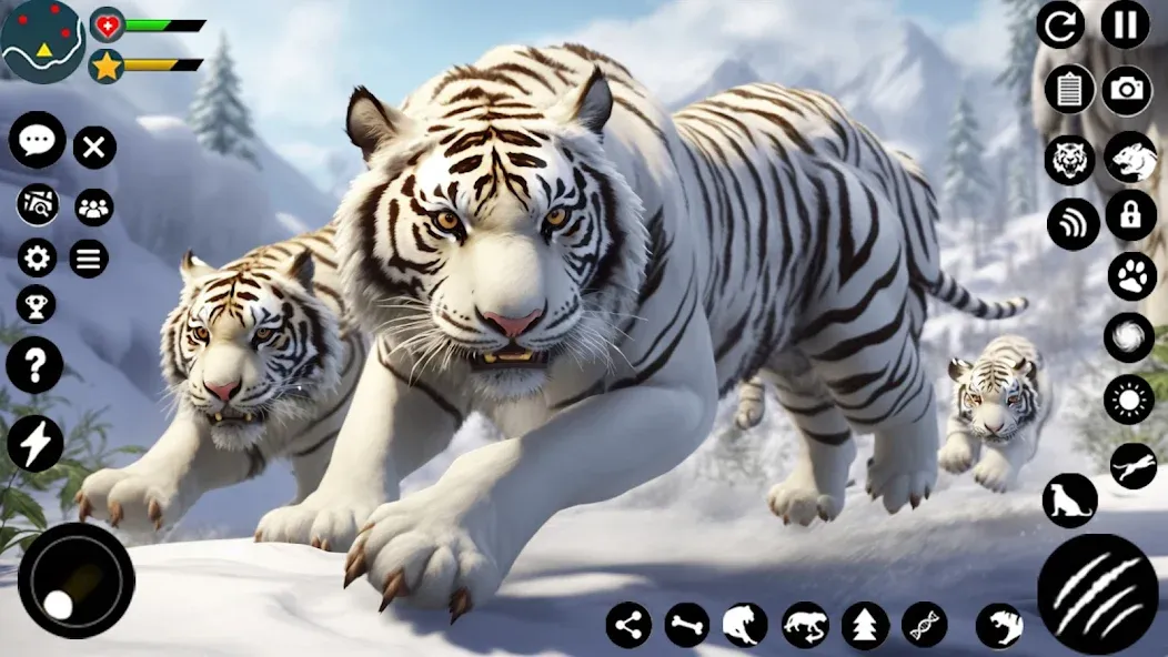 Arctic White Tiger Family Sim  [МОД Много денег] Screenshot 1