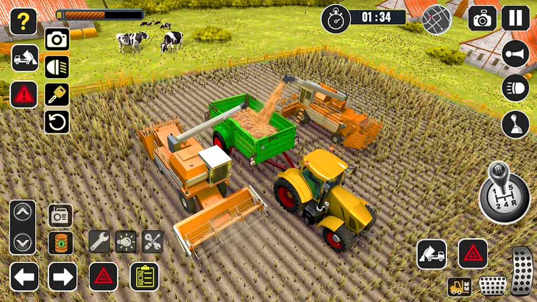 Tractor Farming Game Harvester  [МОД Много денег] Screenshot 3