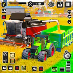 Скачать взломанную Tractor Farming Game Harvester  [МОД Много денег] - последняя версия apk на Андроид