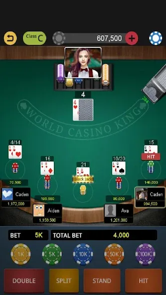 World Blackjack King  [МОД Бесконечные монеты] Screenshot 4