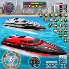 Скачать взломанную Speed Boat Racing: Boat games  [МОД Много денег] - стабильная версия apk на Андроид