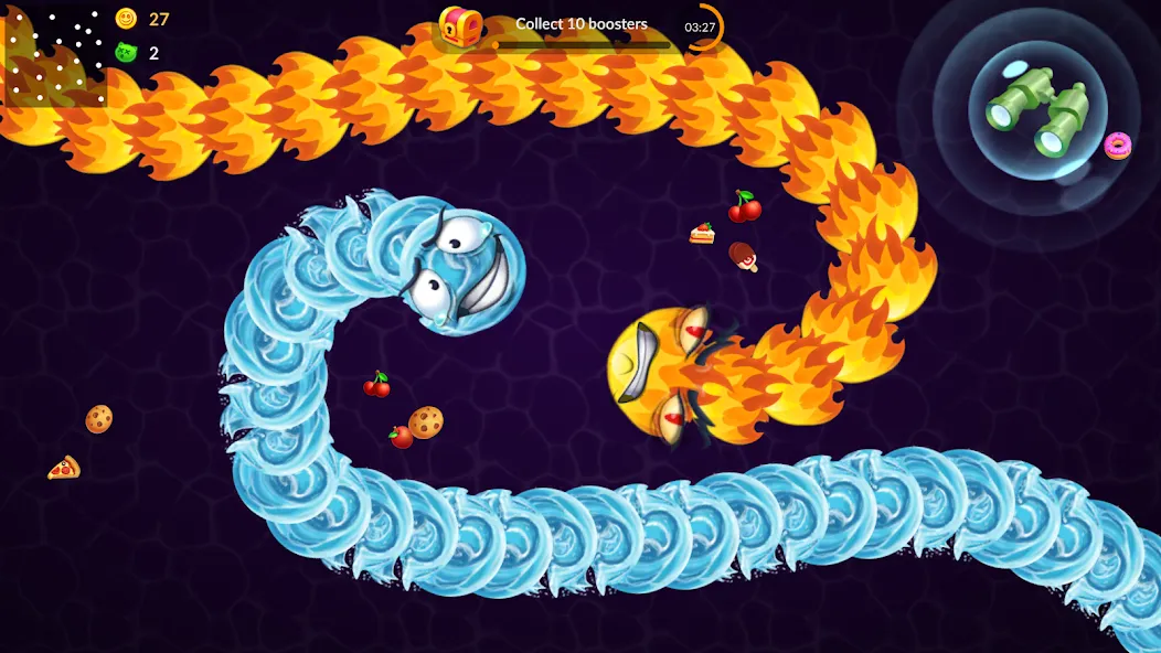 Snake vs Worms: Fun .io Zone  [МОД Unlocked] Screenshot 2