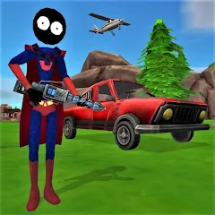 Взломанная Stick Superhero  [МОД Mega Pack] - полная версия apk на Андроид