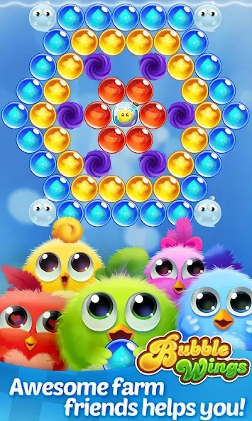 Bubble Wings: bubble shooter (Бабл Вингс)  [МОД Все открыто] Screenshot 4