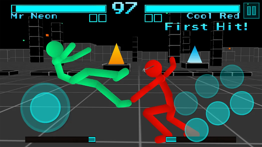 Stickman Fighting Neon Warrior  [МОД Много монет] Screenshot 1