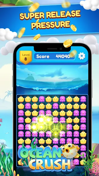 Ocean Crush-Matching Games (Оушен Краш)  [МОД Все открыто] Screenshot 5