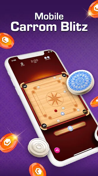 Carrom Blitz: Win Rewards (Карром Блиц)  [МОД Много монет] Screenshot 1