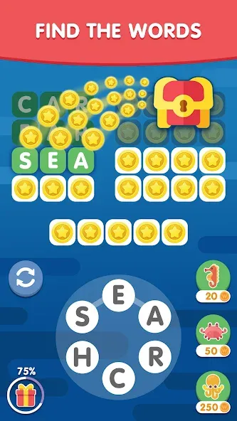 Word Search Sea: Word Puzzle  [МОД Unlocked] Screenshot 1