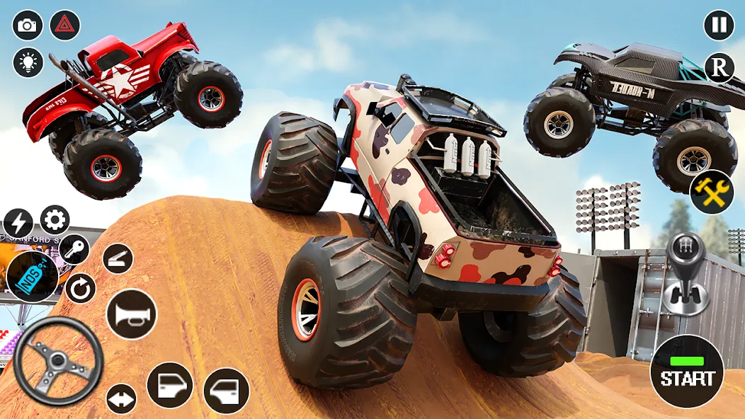 Fearless US Monster Truck Game (Фирлесс ЮЭС Монстер Трак Гейм)  [МОД Бесконечные монеты] Screenshot 3