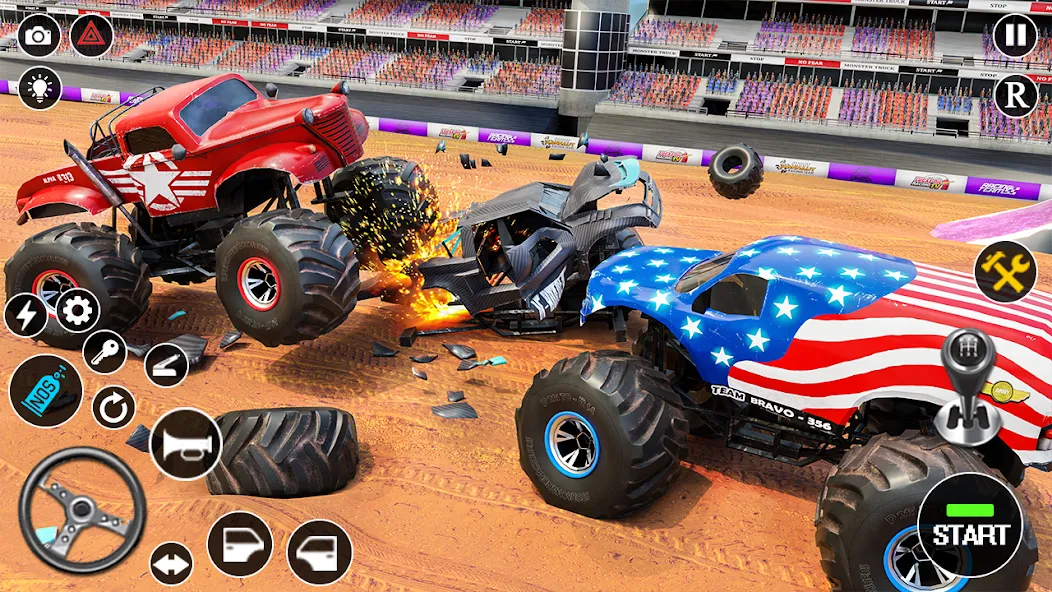 Fearless US Monster Truck Game (Фирлесс ЮЭС Монстер Трак Гейм)  [МОД Бесконечные монеты] Screenshot 4