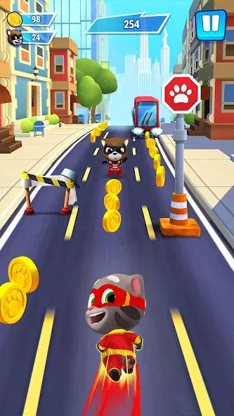 Talking Tom Hero Dash  [МОД Menu] Screenshot 1