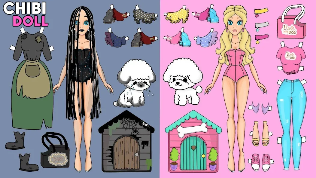 Chibi Dolls Dress Up Games (Чиби Куклы Игра в Одевание)  [МОД Menu] Screenshot 1