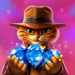 Взломанная Indy Cat: Match 3 Adventure  [МОД Много монет] - стабильная версия apk на Андроид