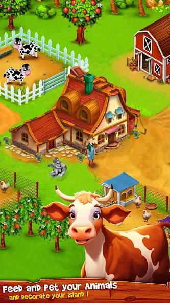 Country Valley Farming Game (Парадайз Хей Фарм Айленд)  [МОД Menu] Screenshot 4