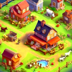 Скачать взломанную Country Valley Farming Game (Парадайз Хей Фарм Айленд)  [МОД Menu] - полная версия apk на Андроид