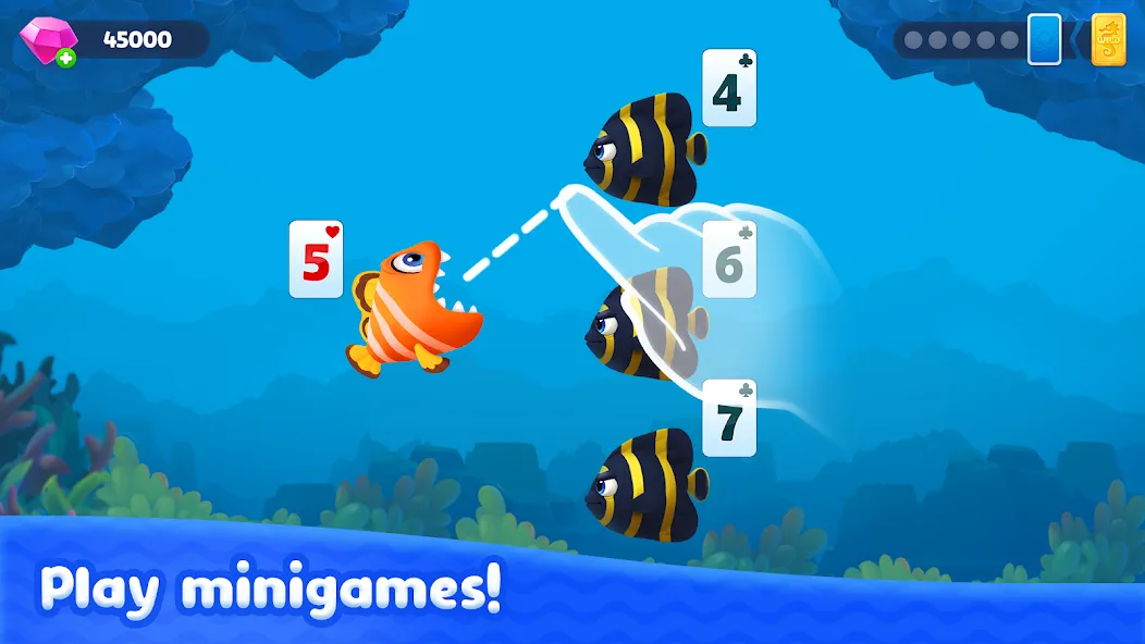 Fishdom Solitaire (Фишдом Солитер)  [МОД Бесконечные монеты] Screenshot 1