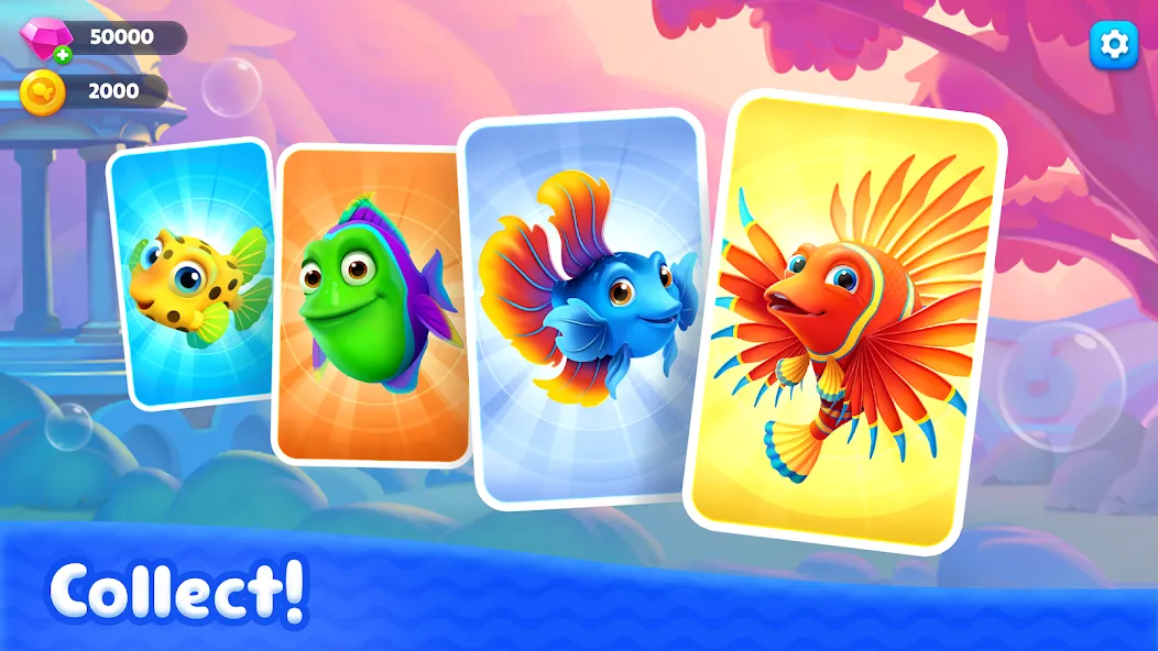 Fishdom Solitaire (Фишдом Солитер)  [МОД Бесконечные монеты] Screenshot 4