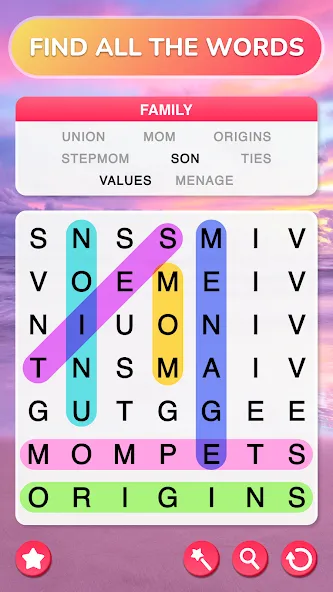 Word Search - Word Puzzle Game  [МОД Много денег] Screenshot 1