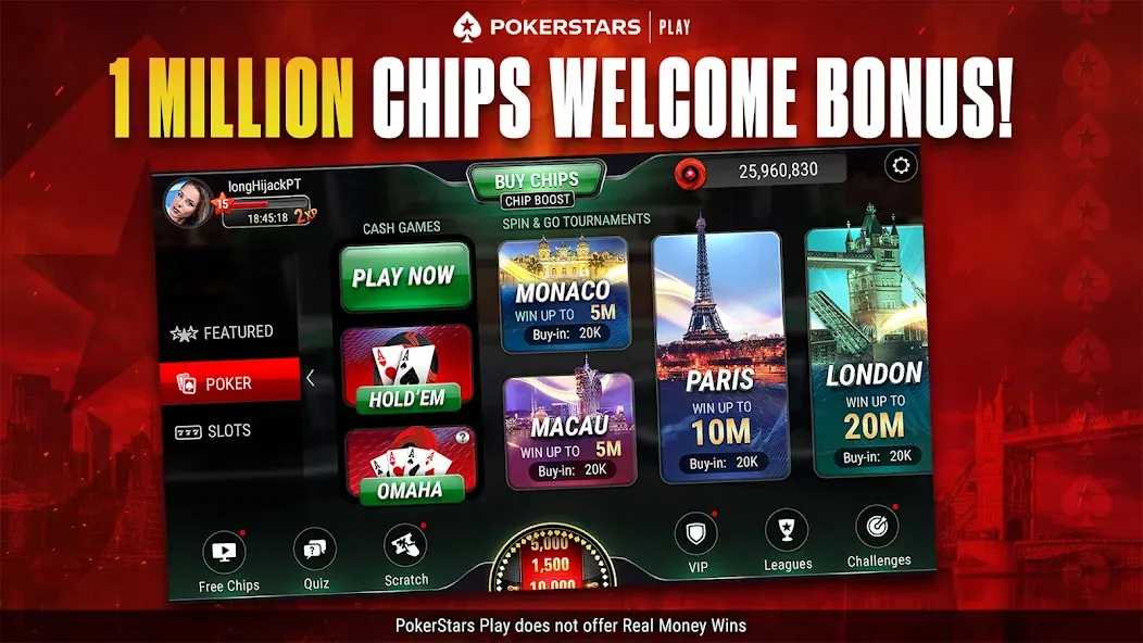 PokerStars Play: Texas Hold'em (ПокерСтарс Плей)  [МОД Бесконечные деньги] Screenshot 4