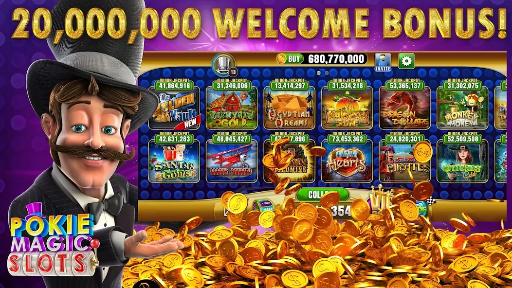 Pokie Magic Casino Slots (Поки Мэджик Казино Слоты)  [МОД Много денег] Screenshot 1